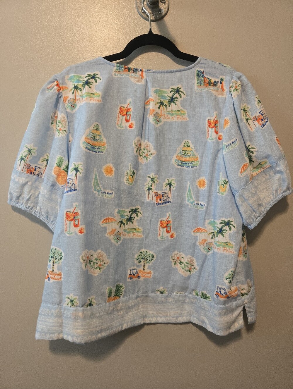 Crown & Ivy Sewing Down South Women's Blouse Top Shirt Sz. XL NWT Blue Resort - Picture 10 of 12